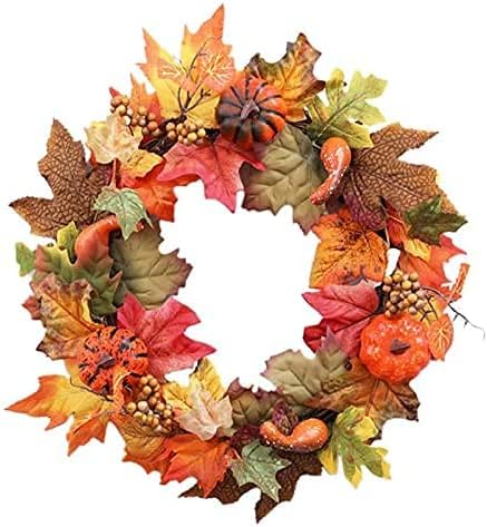 Amazon ハロウィンリース 秋の玄関リース 秋の花輪 造花ドアリース 秋の鐘カエデの葉パンプキンリース Diy籐リース手作り ハロウィン 感謝祭 クリスマス 花輪 飾りシミュレーションカエデの葉の装飾家 庭 結婚式飾り 家の装飾 C Diy 工具 ガーデン