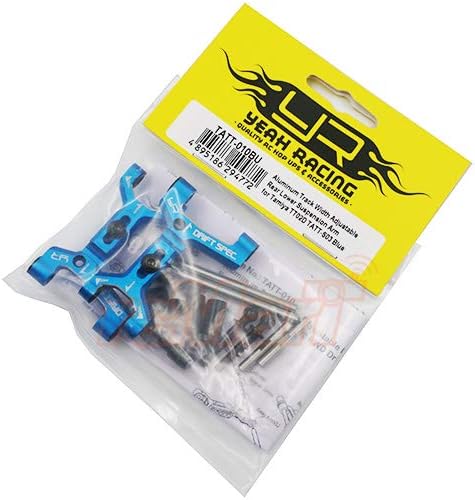 Miniatura 2 de Yeah Racing Brazo de suspensión inferior trasero ajustable de ancho de pista de aluminio para Tamiya TT02D TATT-S03 Azul #TATT-010BU