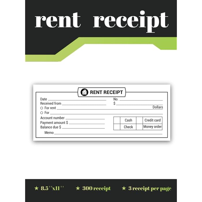 Buy Rent Receipt Rent Payment Receipts Organizer Landlord Rent