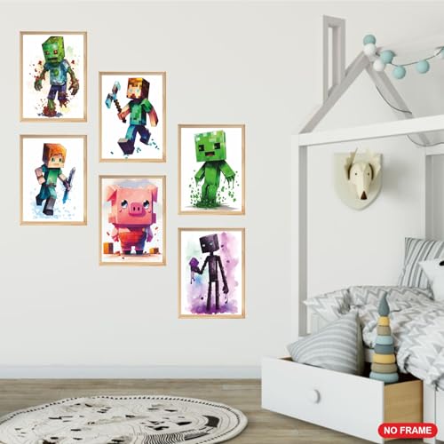 Printvibee ® - Mining Fun Wall Art Pixel Mine Posters For Boys Room thumb #3
