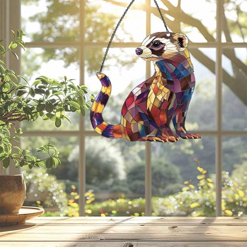 Image of Ferret Hanging Ornament Gift for Ferret Lover Christmas Wall Decor