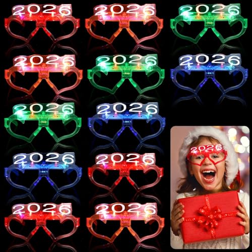 Lunettes lumineuses cœur phosphorescentes avec lumière clignotante