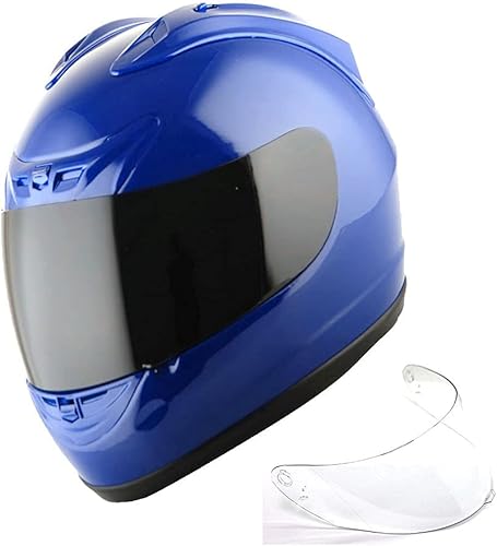 1Storm Nuevo Casco de Motocicleta de Cara Completa JH901 Negro Mate + Un Escudo Transparente Adicional JH901