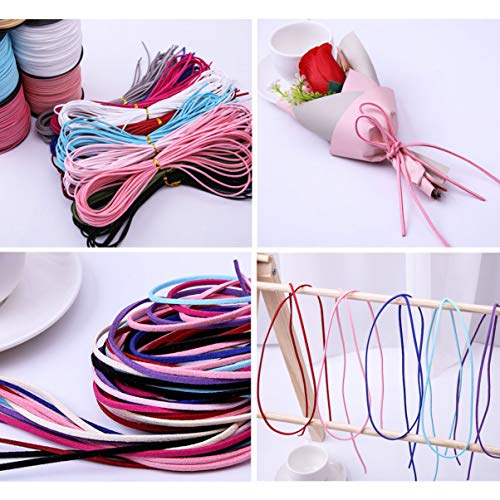 KESYOO 1 Rolo 2. 6Mm Cordas de Couro Sintético Camurça Cord Diy Jóias de Tricô Rendas Beading Corda