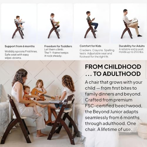 Image of Abiie Beyond Junior Convertible Wooden High Chair with Removable Tray