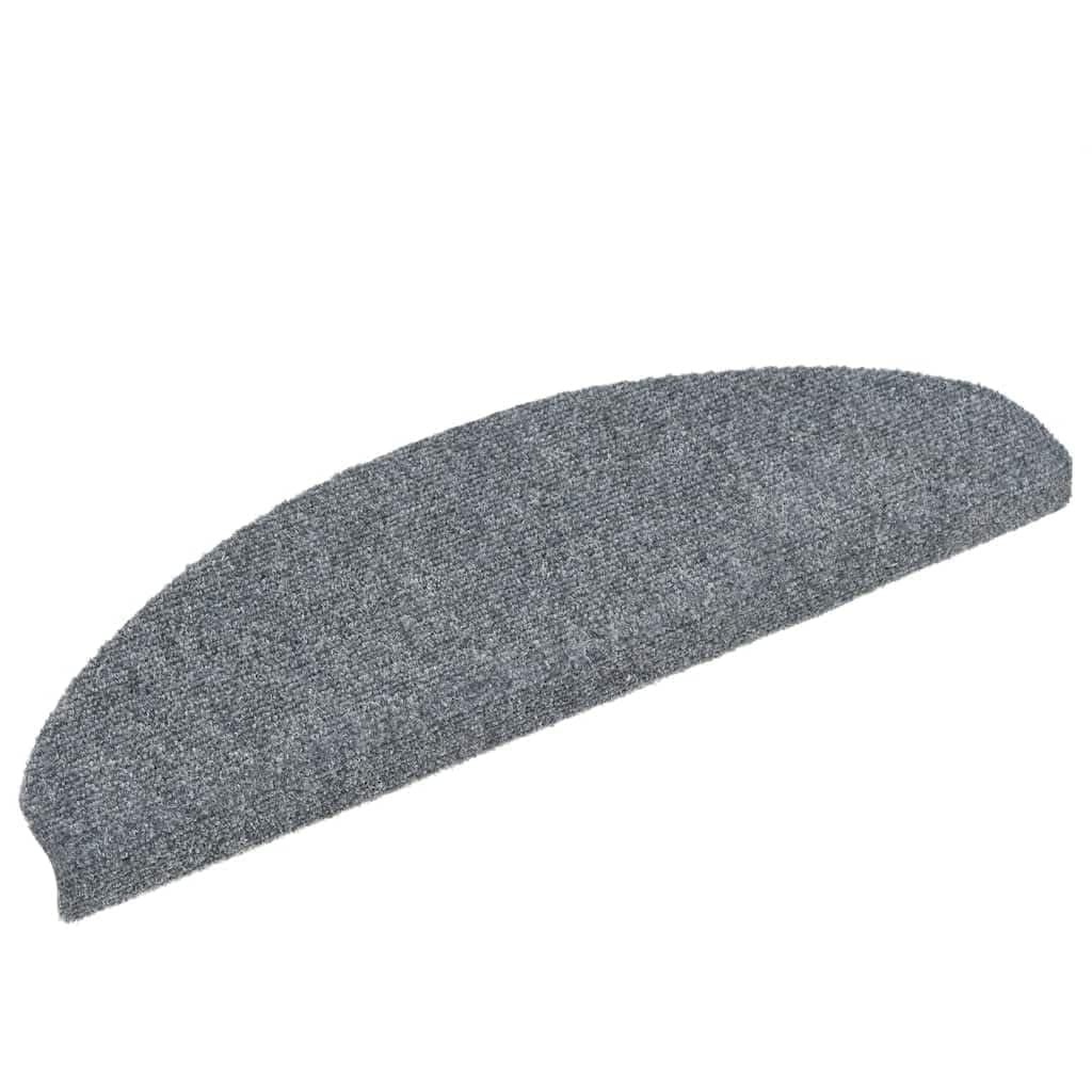 Lot de 20 tapis d'escalier autocollants - 65 x 21 x 4 cm - Gris clair - Semi-circulaires - Antidérapant - Avec protection contre les marches et le bruit - Pour escalier en bois, escalier en