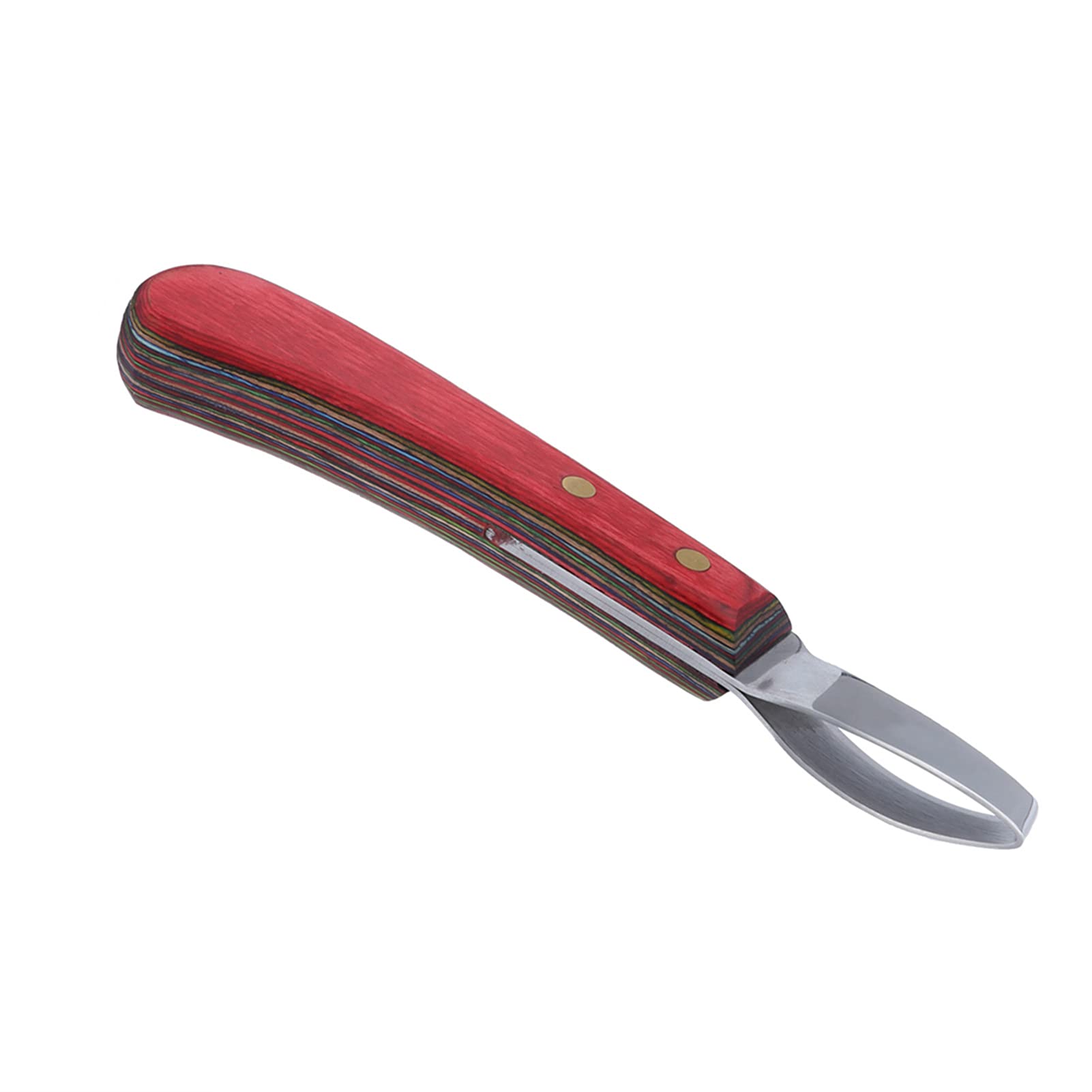 KIMISS Herramienta de Cincel de Cuchillo Curvado Herramienta de Acero con un Cómodo de Madera para Herrador - Ideal para el Cuidado de los Cascos de Caballos
