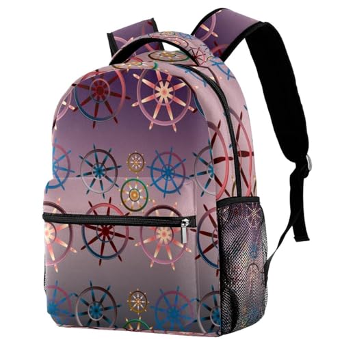 Sac à dos multicolore motif volant de mer avec bretelles confortables 40cm