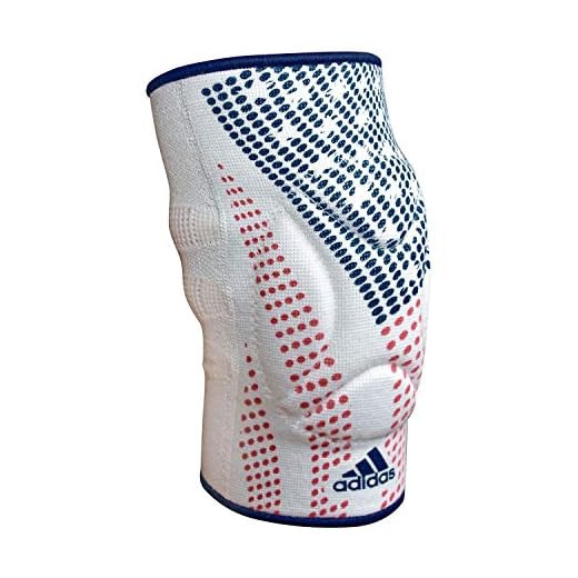 adidas Men's Wrestling Reversible Knee Pad (Medium, White/Flag)
