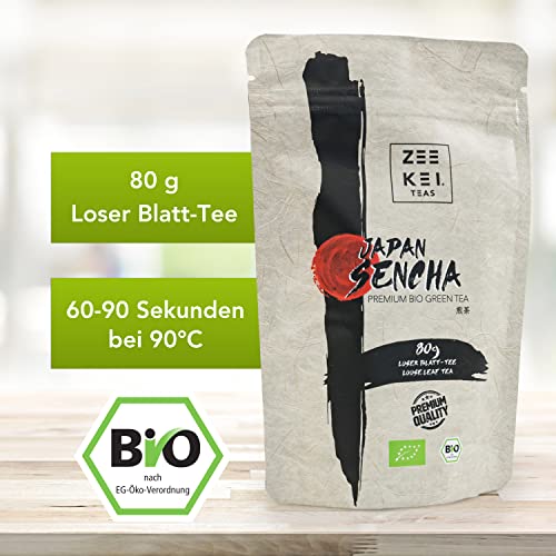 Foto von MatchaMagic Bio Sencha - Japanischer Grüntee 80g - Lose Blätter - Aromatischer Grüner Tee - Alternative zu Matcha