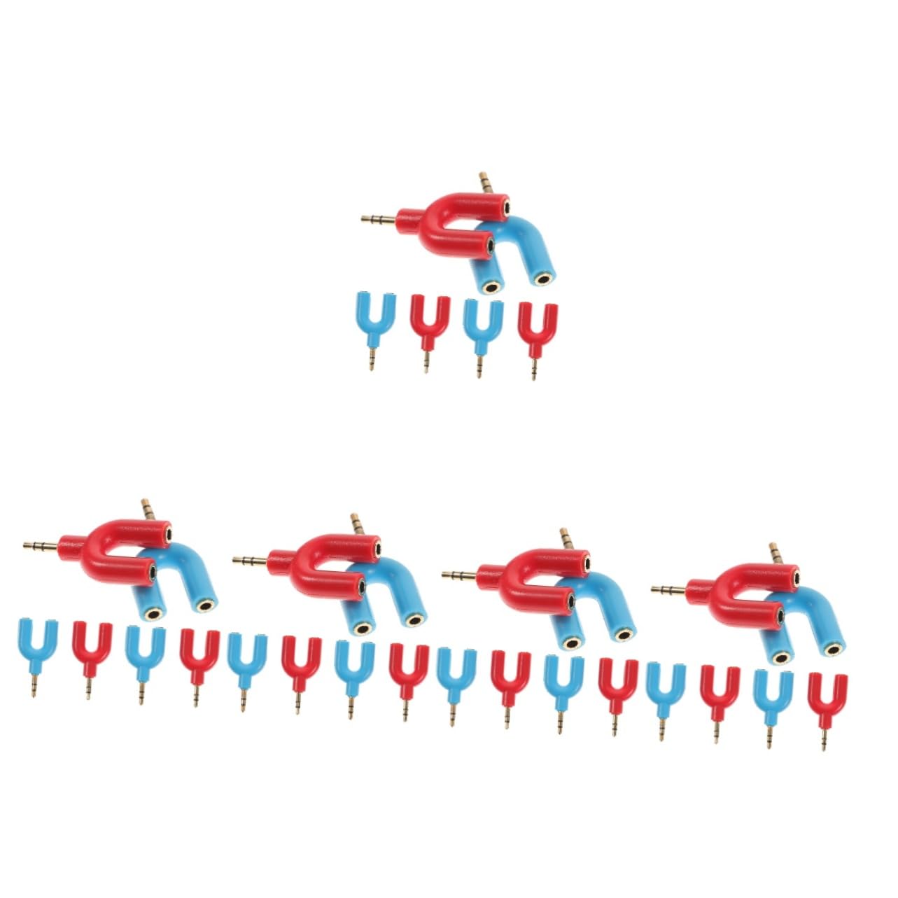 Mikikit 5 Set 3.5mm Splitter Per Cuffie Adattatore Splitter Audio A 2 Vie Per Telefono Portatile 6 Pezzi*5