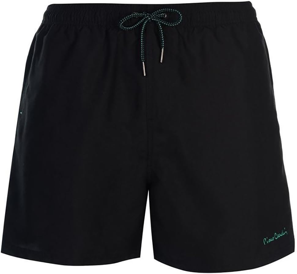 Pierre CardinMens Summer Swim Shorts with Signature Embroidery (2XL, Black)