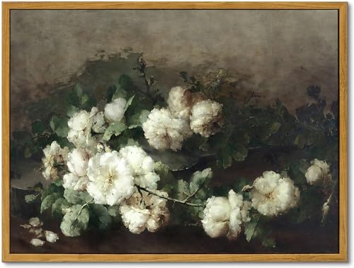 Toile fleur blanche pour illuminer un mur sombre de salle de bain
