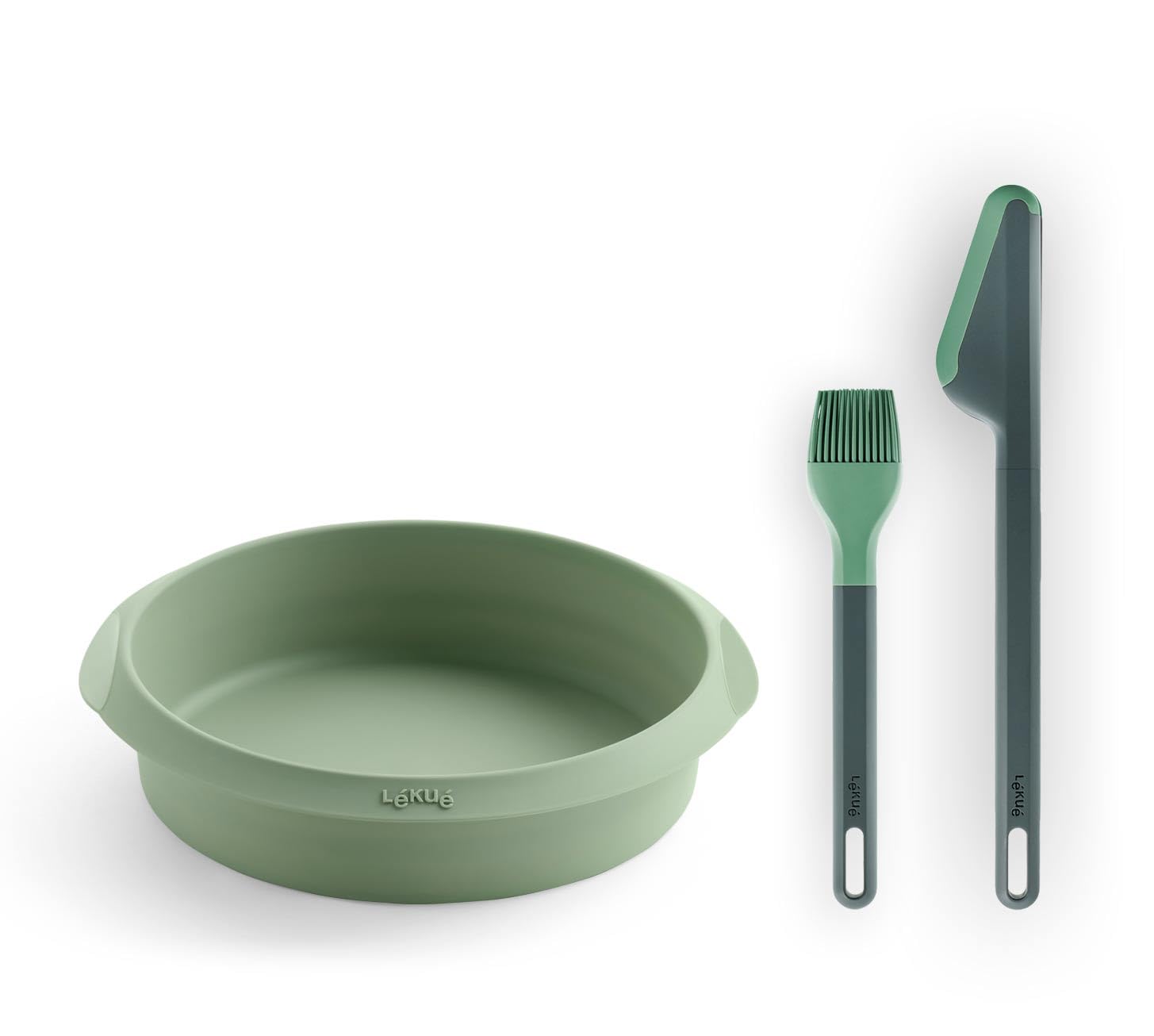 Lekue Air Fryer Essential Kit - Green Silicone - 3 Piece Set