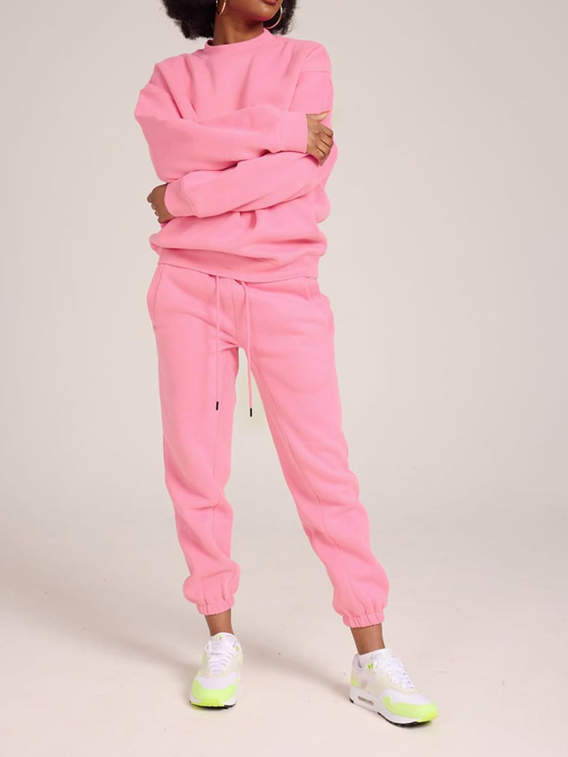 Alunzoem Jogger Sets for Women 2 Piece Sweatsuit Outfits Long Sleeve Pullover Sweatshirt Pants Set Tracksuit - Image 8