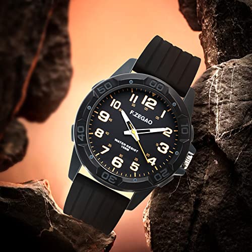 100M Waterproof Watch for Swimming, Easy Read Unisex Analog Watch, Second Hand Diver Analog Watch Men, 45mm Diameter3