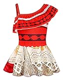 Traje de baño de una sola pieza con hombros descubiertos, patrón floral y hermosos detalles de volantes, lindas faldas de fiesta, elegante vestido de princesa.