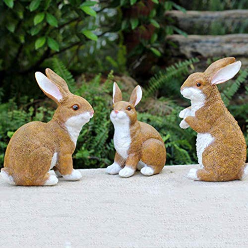 Statue de lapin marron pour combler un vide sur pelouse et cour - 2
