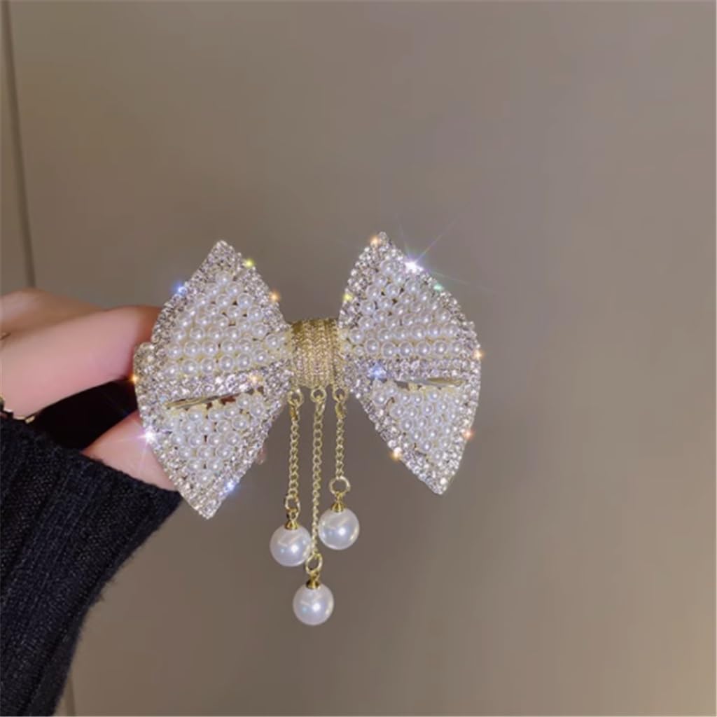 Tassel pearl clip headdress girl back of the half hundred spring hair clips card