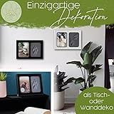Jadiela Pfotenabdruck Set Hund oder Katze 3D Bilderrahmen in Schwarz, Abdruck Hundepfote Geschenk, Made in Germany
