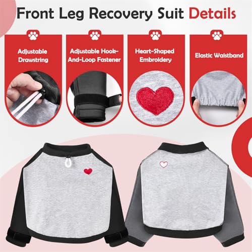 Image of SlowTon Dog Recovery Suit, Dog Leg Sleeve to Stop Licking, Elbow Protector