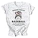 ATETYRP Weekend Forecast Baseball Shirt Women Summer Casual Messy Bun Baseball Graphic Tee Tops Funny Baseball Lover Mom Gift