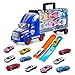 TAODUDU Kids Truck Transport Car -17 PCS Toy Car with Track Container Truck Toy Set , Activity Game Pad Dice and Alloy Race Model Transport Toys Cars for Kids , Boys & Girls