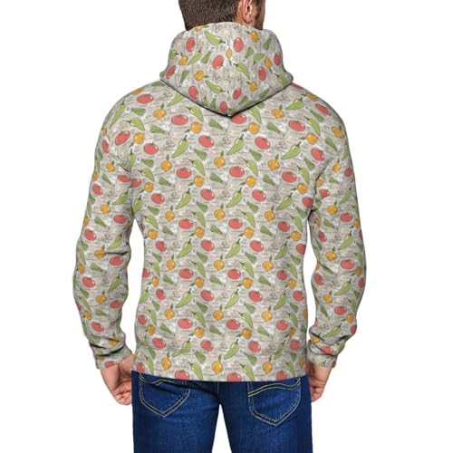 Sweat à capuche décontracté coupe ample avec imprimé végétal graphique automne