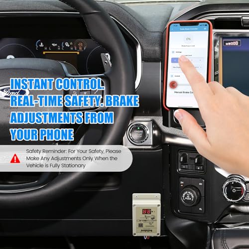 briidea Proportional Trailer Brake Controller, Digital Electric Brake Control with Rotary Knob & LCD Display, for 1 to 4 Axles, Compatible with Ford GM Chevy Dodge RAM Toyota by briidea - Image 3