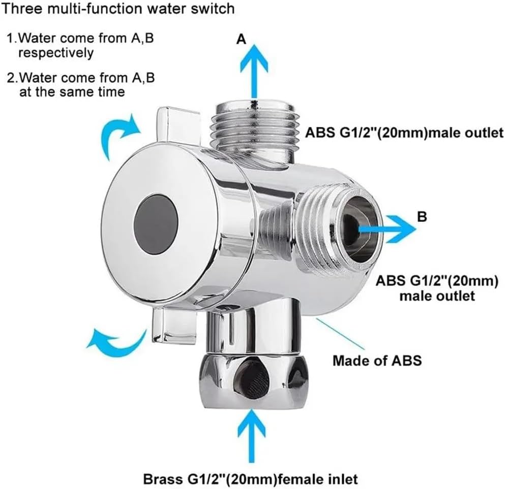 Bathroom Tee Tadapter Adjustable Shower Arm to Install Diverter Valve for Toilet Bidet