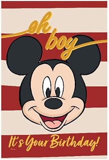 Flagology.com, Disney Mickey Mouse Oh Boy It's Your Birthday – Garden Flag 12.5" x 18", Outdoor Flag, Exclusive Premium Fabric, Officially Licensed Disney, Birthday