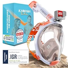 Die Preisgekrönte KAIMANA® Schnorchelmaske Kinder inkl. Tragetasche - absolut CO₂ sichere Tauchmaske Kinder - Tauchermaske - Taucherbrille Kind 4 Jahre - Schnorchelmaske