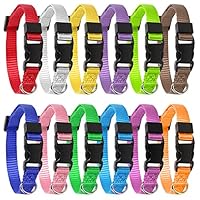 Yorgewd 12 Pack Welpenhalsbänder, Verstellbare Hundesicherheits ID-Halsbänder für Welpen, kleine Hunde und Katzen (Multicolor, 21.5-33CM)