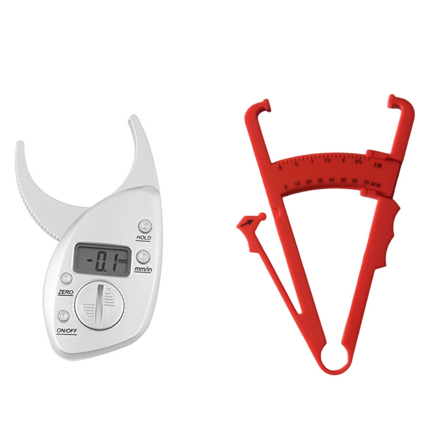 Digital Body Fat Caliper (Silver) and Body Fat Analyzer (Red) Pack of 2-image-3