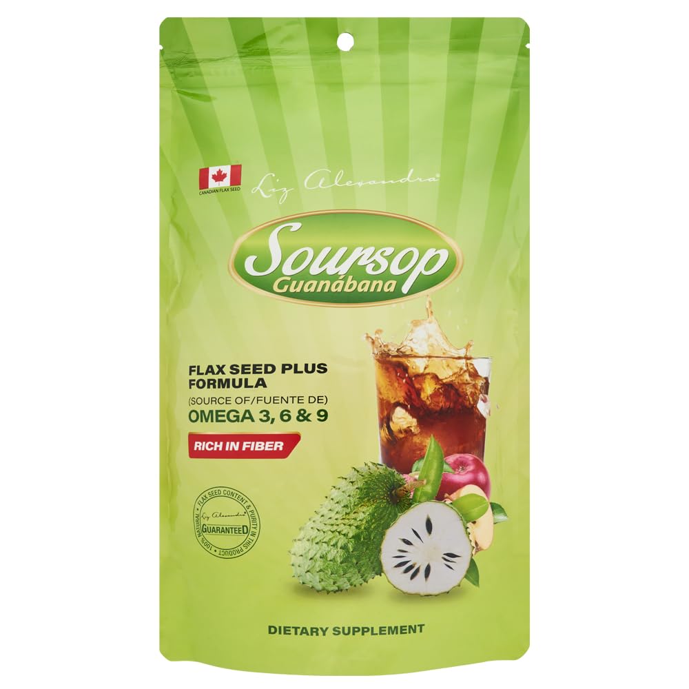 LIZ ALEXANDRA Linaza Plus with Soursop (Guanábana) – Ground Flaxseed Blend – Organic Flax Seeds Powder, 16 oz