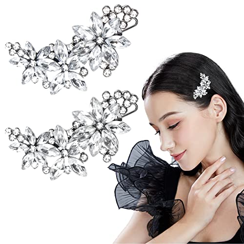 2PACK Pinzas para el cabello con cristales para boda miniatura 1