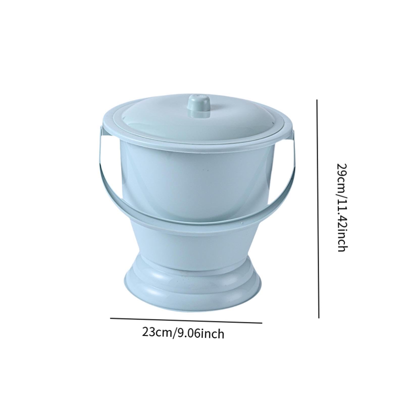 Orinal Portátil para Dormitorio, Contenedor, Tapa Antiderrame, Estructura Estable, Base Antideslizante, Material PP, Adecuado para, Azul
