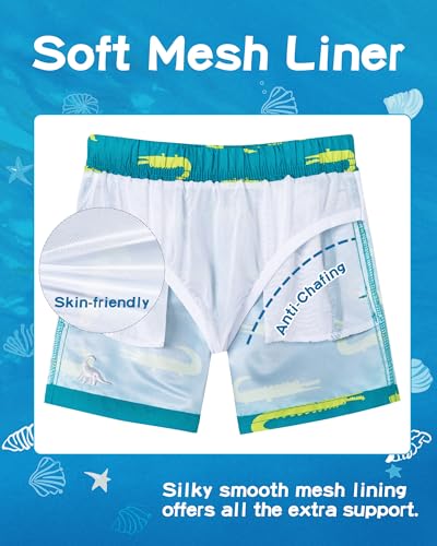 Image of SURF CUZ Boys Swim Trunks Toddler Swim Shorts UPF 50+ Bathing Suit for Boy Swimsuit Quick Dry Mesh Beach Boardshorts Swimwear
