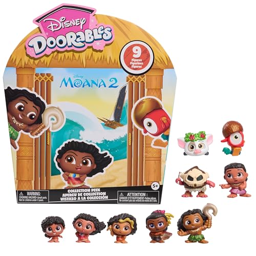 Just Play Disney Doorables Vaiana 2, Sammelfiguren, 9 Exklusive Figuren, Kinderspielzeug ab 5 Jahren, Disneyfans