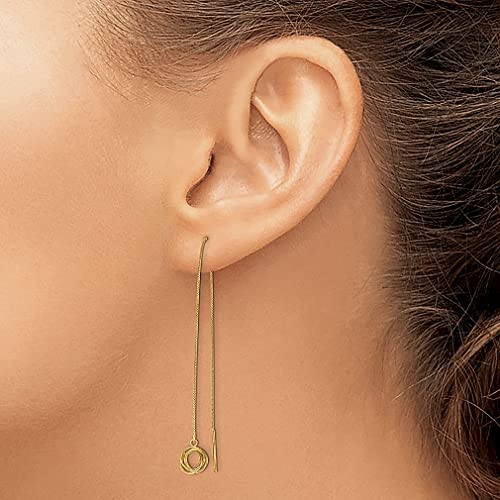 14K Yellow Gold Box Chain Love Knot Threader Earrings Drop Dangle Fine Jewelry For Women Gifts For Her #TOP3