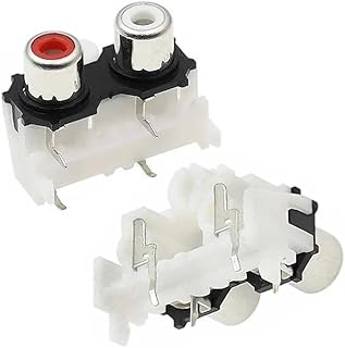 Socket RCA - Female Port Socket Jack Connector Repair PCB Mount Stereo Audio Video Jack Panel Socket AV2-8.4-9 2-Hole RCA Chassis Right Angle