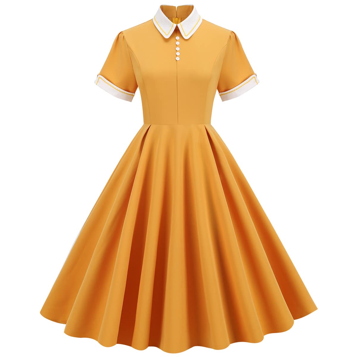 Robe Audrey à pois pour femme, style rétro des années 1950, vintage, rockabilly, à motif floral, pour soirée ou cocktail