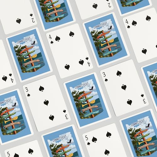 Baraja de cartas poker Lantern Press Connecticut 52 piezas miniatura 4