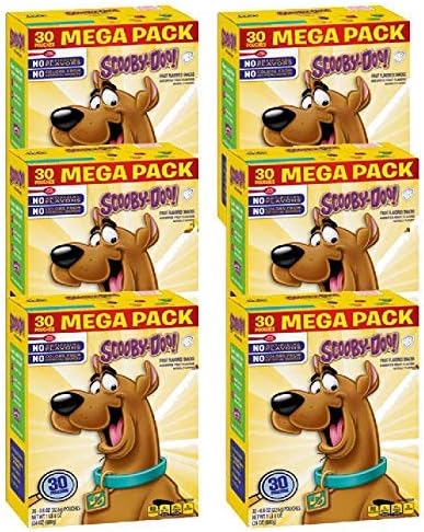Betty Crocker Fruit Snacks, Scooby Doo Snacks, Mega Pack, 30 Pouches, 0.8 oz Each (6 Boxes)