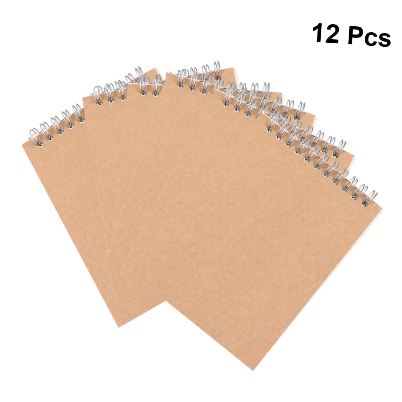 NUOBESTY Kraft Notizbuch 12 Stück A6 Braun Papier Spiralheft für Schule