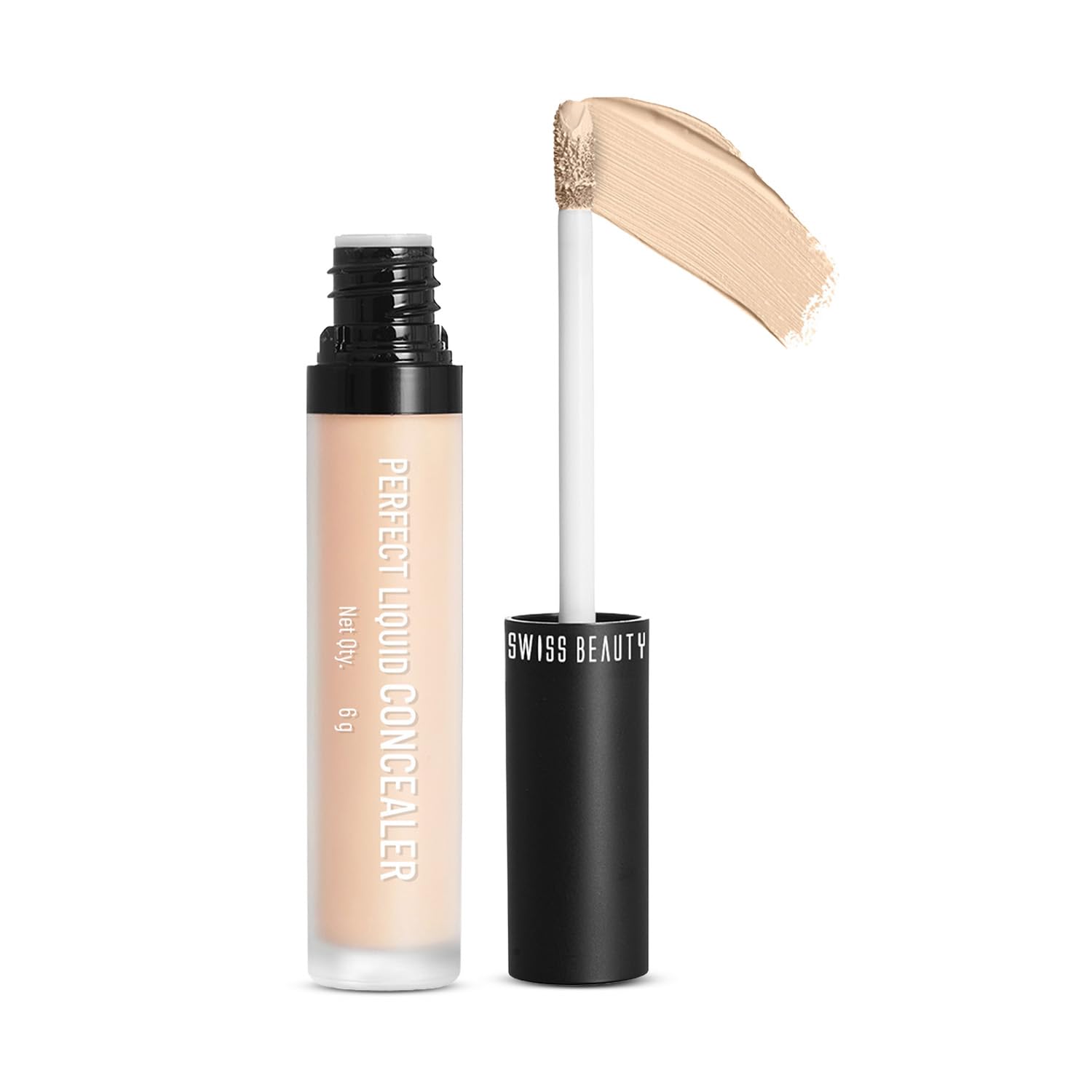 Swiss Beauty Liquid Light Weight Concealer With Full Coverage, Easily Blendable Concealer For Face Make-Up With Matte Finish | Shade- 04 Medium - Beige, 6g