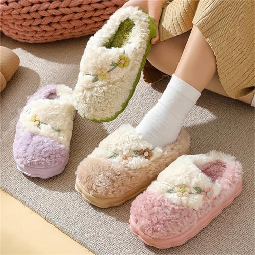 Flower Slippers - Unisex Adults - Men, Women, Home Users - Slip-On - One Size Fits Most - Non-Slip - Indoor/Outdoor - Cotton Plush - EVA Sole4