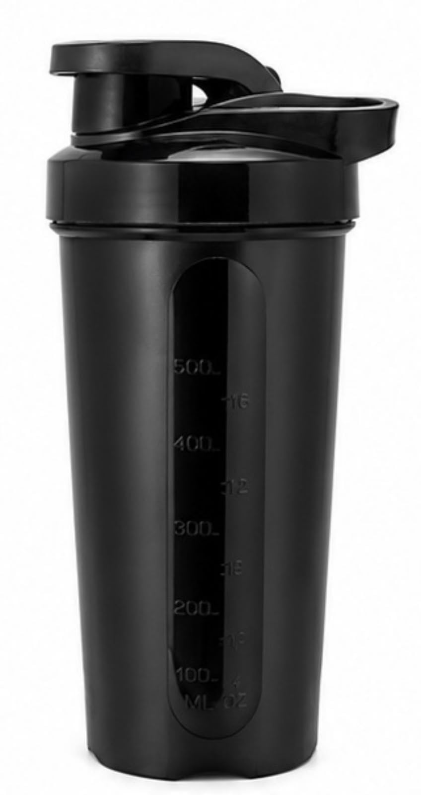 Black Gym Shaker Bottle 750ml BPA Free Leak Proof | Measurement Markings, Flip Lid, For Protein Shakes, Gym & Fitness Use, Secure Screw Top-image-4