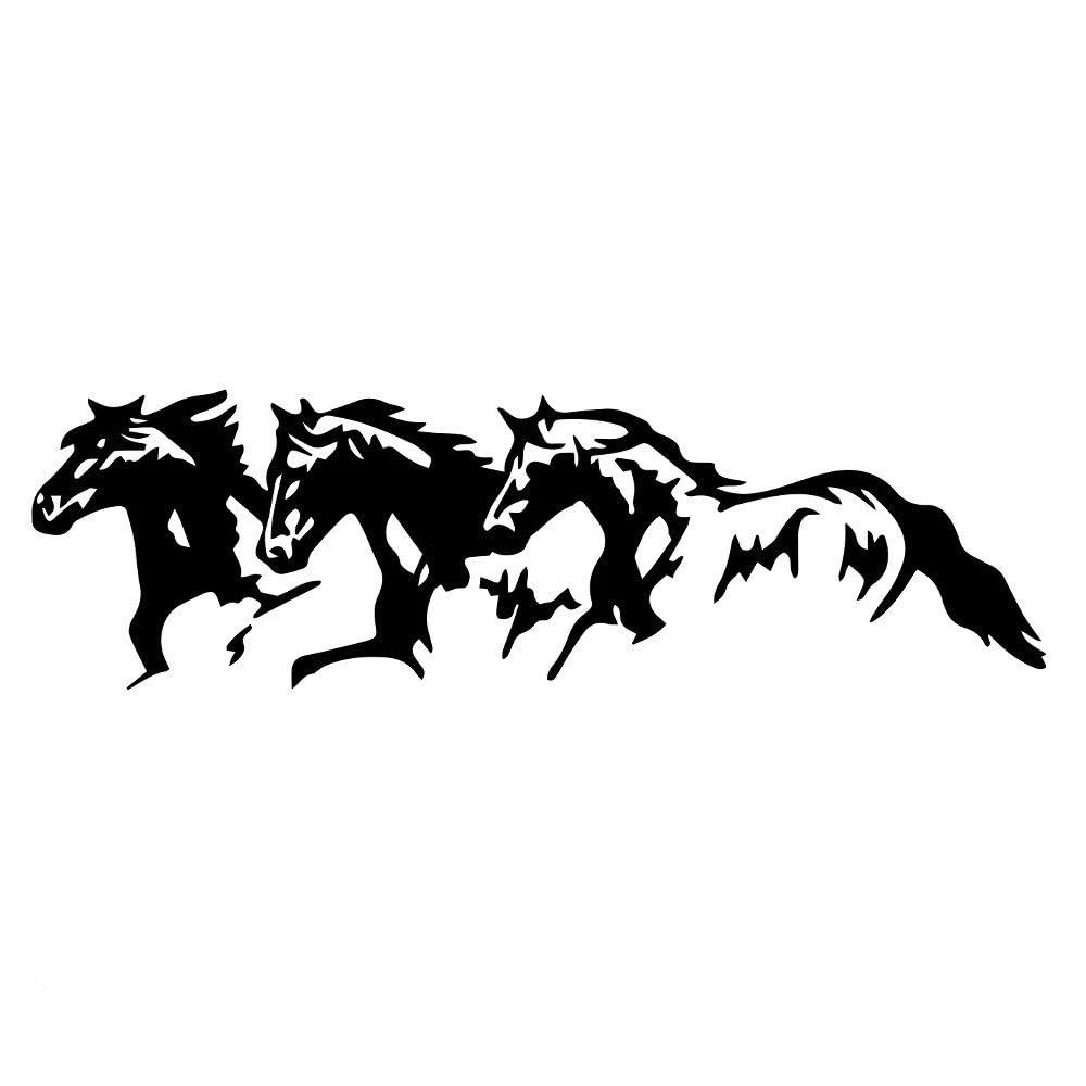Horse Car Stickers Creative Vinyl Sticker On and Decals Window(Black,L 21cmX71cm)
