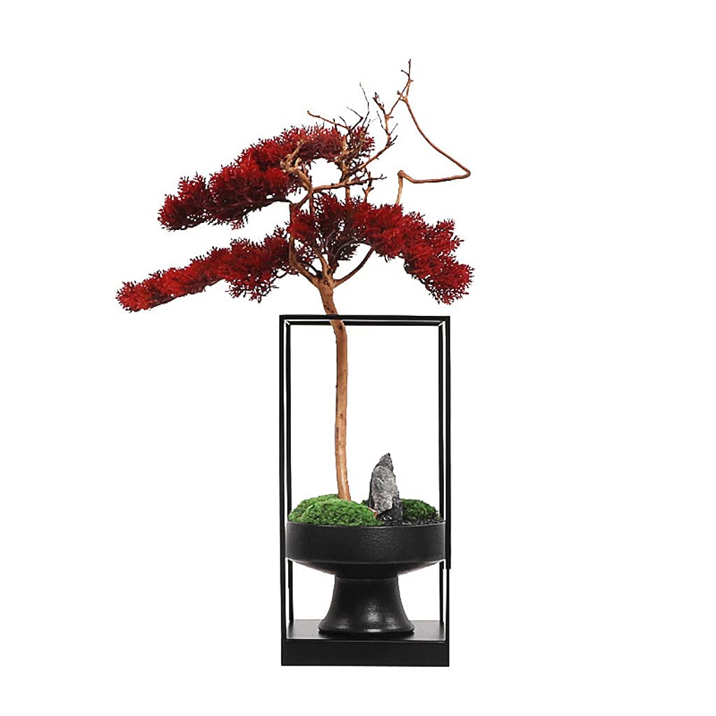 Fleurs de simulation sans entretien avec cadre métallique pour intérieur sombre